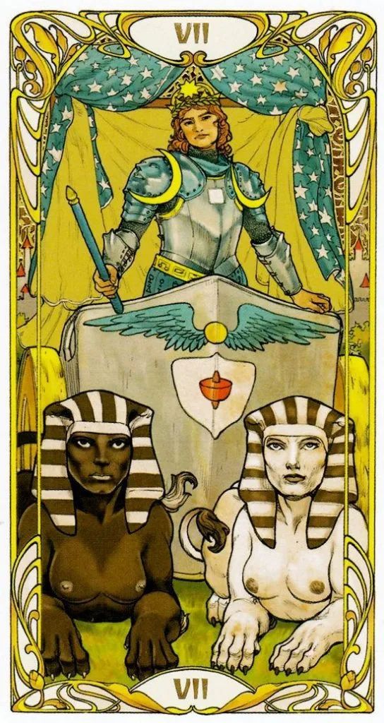 El Carro, Arcano VII del Tarot - Baraja Art Noveau